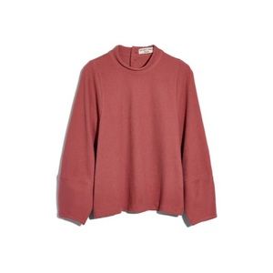 Texture & Thread Button-Back Mockneck Top NWOT